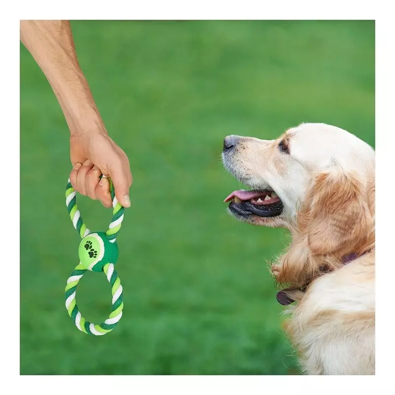 Petshop - Accesorii petshop - Jucarii animale - Jucarii interactive animale - Set 10 jucarii pentru catei, mixte, din bumbac si plastic, Gonga® Multicolor - Infinity.ro