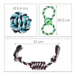 Petshop - Accesorii petshop - Jucarii animale - Jucarii interactive animale - Set 10 jucarii pentru catei, mixte, din bumbac si plastic, Gonga® Multicolor - Infinity.ro