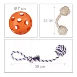 Petshop - Accesorii petshop - Jucarii animale - Jucarii interactive animale - Set 10 jucarii pentru catei, mixte, din bumbac si plastic, Gonga® Multicolor - Infinity.ro