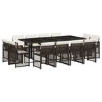 Casa si Gradina - Gradina si terasa - Mobilier exterior - Seturi mobila gradina - Set mobilier de gradina, 13 piese, maro, cu perne, poliratan - Infinity.ro
