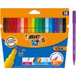 Carti si Birotica - Birotica - Instrumente de scris - Markere si carioci - Set Marker BIC Visa, lavabile, Multicolor, 18 buc - Infinity.ro