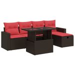 Casa si Gradina - Gradina si terasa - Mobilier exterior - Seturi mobila gradina - Set mobilier gradina perne 6 piese negru poliratan/lemn acacia - Infinity.ro