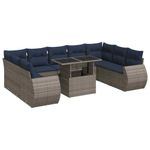 Casa si Gradina - Gradina si terasa - Mobilier exterior - Seturi mobila gradina - Set mobilier de gradina cu perne, 10 piese, gri, poliratan - Infinity.ro
