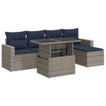 Casa si Gradina - Gradina si terasa - Mobilier exterior - Seturi mobila gradina - Set mobilier gradina cu perne 6 piese gri poliratan/lemn acacia - Infinity.ro