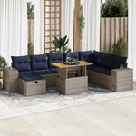 Casa si Gradina - Gradina si terasa - Mobilier exterior - Seturi mobila gradina - Set canapele gradina cu perne 9 piese gri poliratan/lemn acacia - Infinity.ro