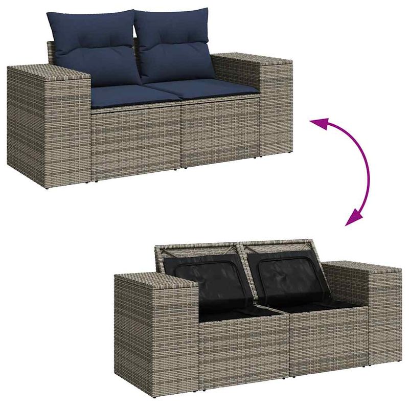 Casa si Gradina - Gradina si terasa - Mobilier exterior - Seturi mobila gradina - Set canapele gradina cu perne 9 piese gri poliratan/lemn acacia - Infinity.ro