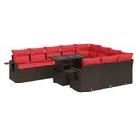 Casa si Gradina - Gradina si terasa - Mobilier exterior - Seturi mobila gradina - Set canapele de gradina cu perne, 11 piese, maro, poliratan - Infinity.ro