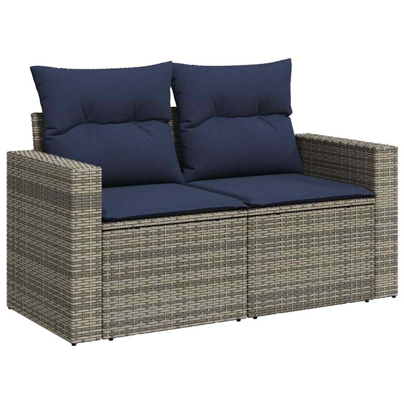 Casa si Gradina - Gradina si terasa - Mobilier exterior - Seturi mobila gradina - Set mobilier de gradina cu perne, 10 piese, gri, poliratan - Infinity.ro