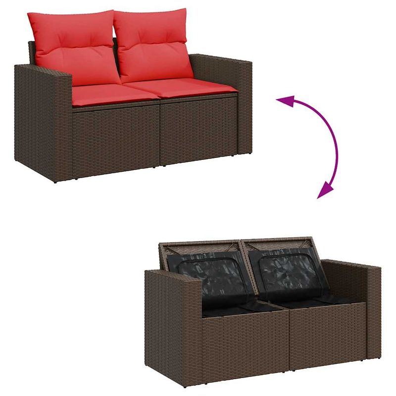 Casa si Gradina - Gradina si terasa - Mobilier exterior - Seturi mobila gradina - Set canapele de gradina cu perne, 8 piese, maro, poliratan - Infinity.ro