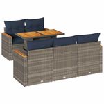 Casa si Gradina - Gradina si terasa - Mobilier exterior - Seturi mobila gradina - Set mobilier gradina cu perne, 6 piese, gri, poliratan - Infinity.ro