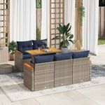 Casa si Gradina - Gradina si terasa - Mobilier exterior - Seturi mobila gradina - Set mobilier gradina cu perne, 6 piese, gri, poliratan - Infinity.ro