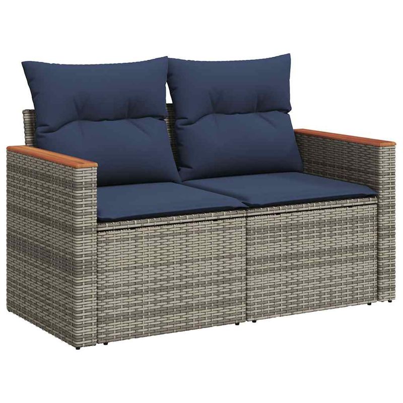 Casa si Gradina - Gradina si terasa - Mobilier exterior - Seturi mobila gradina - Set mobilier gradina cu perne, 6 piese, gri, poliratan - Infinity.ro