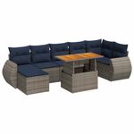Casa si Gradina - Gradina si terasa - Mobilier exterior - Seturi mobila gradina - Set canapele de gradina cu perne, 8 piese, gri, poliratan - Infinity.ro
