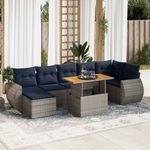 Casa si Gradina - Gradina si terasa - Mobilier exterior - Seturi mobila gradina - Set canapele de gradina cu perne, 8 piese, gri, poliratan - Infinity.ro