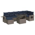 Casa si Gradina - Gradina si terasa - Mobilier exterior - Seturi mobila gradina - Set canapele gradina cu perne 8 piese gri poliratan/lemn acacia - Infinity.ro