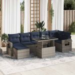 Casa si Gradina - Gradina si terasa - Mobilier exterior - Seturi mobila gradina - Set canapele gradina cu perne 8 piese gri poliratan/lemn acacia - Infinity.ro
