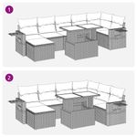 Casa si Gradina - Gradina si terasa - Mobilier exterior - Seturi mobila gradina - Set canapele gradina cu perne 8 piese gri poliratan/lemn acacia - Infinity.ro