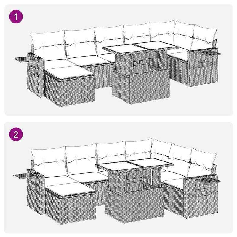 Casa si Gradina - Gradina si terasa - Mobilier exterior - Seturi mobila gradina - Set canapele gradina cu perne 8 piese gri poliratan/lemn acacia - Infinity.ro