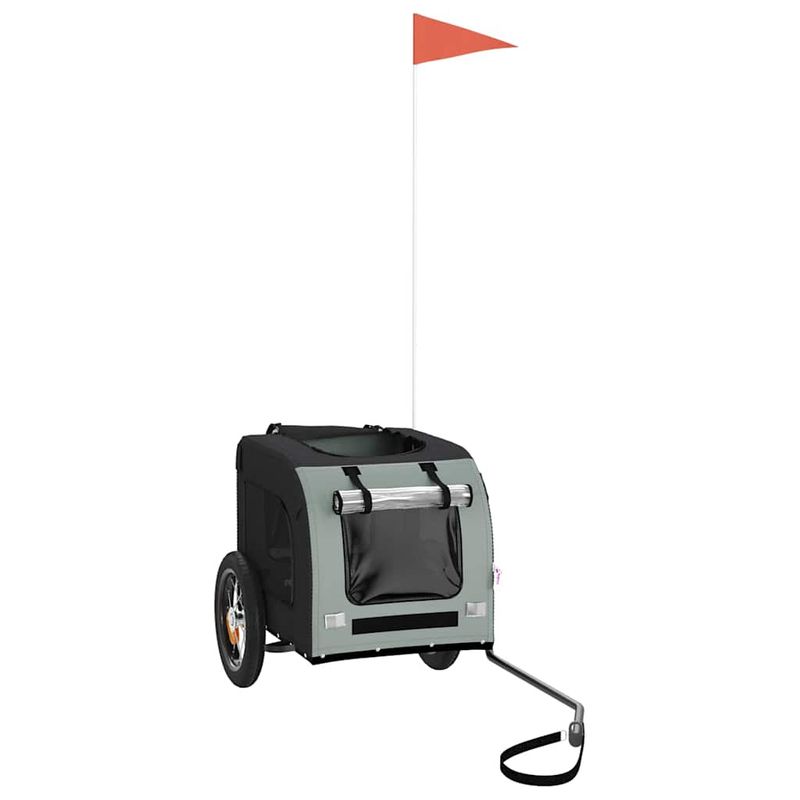 Petshop - Accesorii petshop - Culcusuri si custi - Genti si articole transport - Remorca bicicleta animale companie, gri/negru, oxford/fier - Infinity.ro