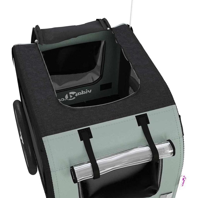 Petshop - Accesorii petshop - Culcusuri si custi - Genti si articole transport - Remorca bicicleta animale companie, gri/negru, oxford/fier - Infinity.ro