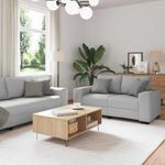 Casa si Gradina - Mobilier - Seturi de mobilier - Seturi living - Set de canapele cu perne, 2 piese, gri nor, textil - Infinity.ro