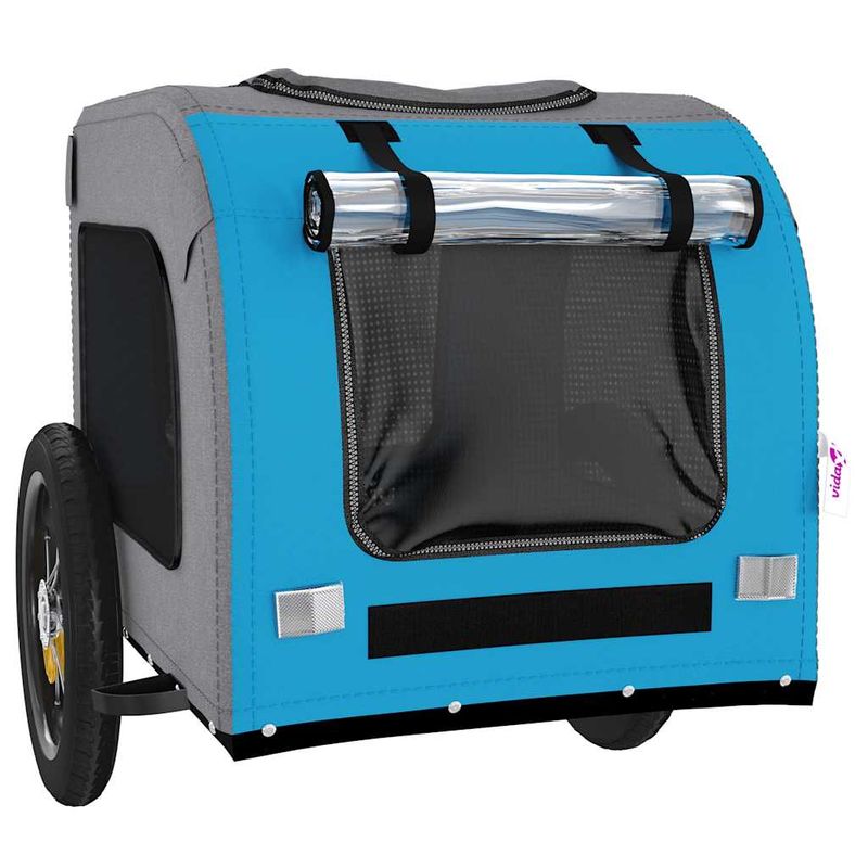 Petshop - Accesorii petshop - Culcusuri si custi - Genti si articole transport - Remorca bicicleta animale companie, albastru/gri, oxford/fier - Infinity.ro