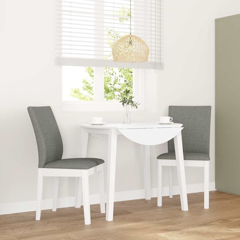 Casa si Gradina - Mobilier - Scaune si fotolii - Scaune - Scaune de sufragerie cu perne 2 buc cauciuc din lemn masiv alb - Infinity.ro