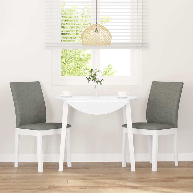 Casa si Gradina - Mobilier - Scaune si fotolii - Scaune - Scaune de sufragerie cu perne 2 buc cauciuc din lemn masiv alb - Infinity.ro