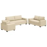 Casa si Gradina - Mobilier - Seturi de mobilier - Seturi living - Set de canapele cu perne, 3 piese, crem, textil - Infinity.ro