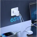 Laptop, Telefoane si Tablete - Telefoane mobile si accesorii - Accesorii Telefoane - Incarcatoare telefoane - Incarcator ABYZ 65W cu Fast Charging dual USB-C si USB-A sigur si rapid pentru dispozitive mobile compatibil cu 230V alb - Infinity.ro