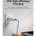 Laptop, Telefoane si Tablete - Telefoane mobile si accesorii - Accesorii Telefoane - Incarcatoare telefoane - Incarcator ABYZ 65W cu Fast Charging dual USB-C si USB-A sigur si rapid pentru dispozitive mobile compatibil cu 230V alb - Infinity.ro