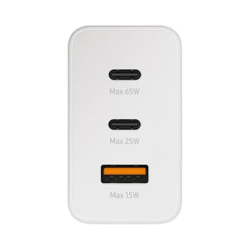 Laptop, Telefoane si Tablete - Telefoane mobile si accesorii - Accesorii Telefoane - Incarcatoare telefoane - Incarcator ABYZ 65W cu Fast Charging dual USB-C si USB-A sigur si rapid pentru dispozitive mobile compatibil cu 230V alb - Infinity.ro