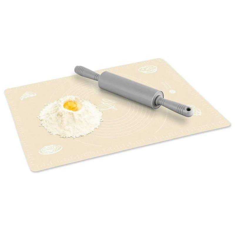 Casa si Gradina - Bucatarie si vesela - Ustensile bucatarie - Forme prajituri - Covoras pentru aluat din silicon, foaie antiaderenta, 60x80 cm, Bej, 559COF - Infinity.ro