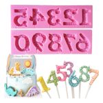 Casa si Gradina - Bucatarie si vesela - Ustensile bucatarie - Forme prajituri - Set 2 matrite din silicon pentru cifre din martipan, 17 x 5.5 cm, 551COF - Infinity.ro