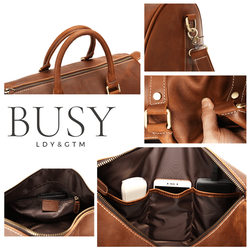 Sport si Outdoor - Articole de voiaj - Genti voiaj - Geanta din piele naturala, Meta, coffee - Infinity.ro