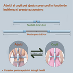 Ingrijire personala si Cosmetice - Sanatate si wellness - Aparate medicale - Suporturi ortopedice si orteze - Dispozitiv corectare postura, indreptare spate si coloana de tip bastoane yoga cu design retractabil adulti si copii, albastru - Infinity.ro