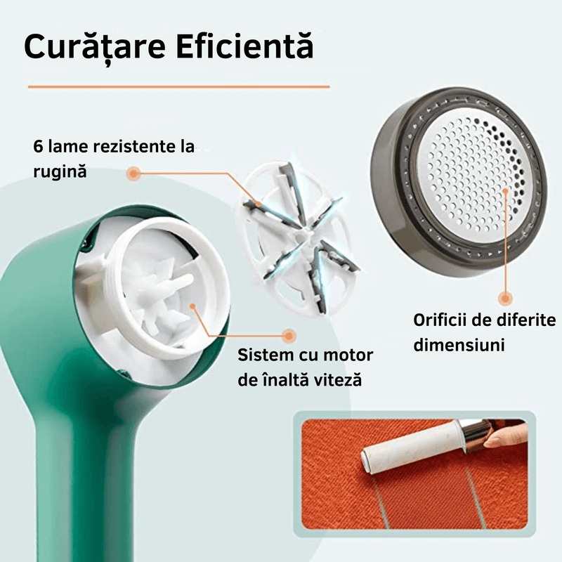 Market - Spalare si intretinere rufe - Produse intretinere textile - Intretinere textile - Aparat de curatat scame cu rola adeziva incorporata pentru indepartarea firelor de praf de pe haine, reincarcabila Verde - Infinity.ro