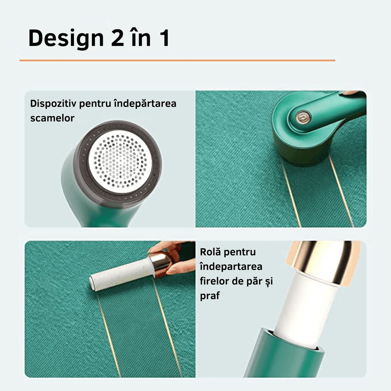 Market - Spalare si intretinere rufe - Produse intretinere textile - Intretinere textile - Aparat de curatat scame cu rola adeziva incorporata pentru indepartarea firelor de praf de pe haine, reincarcabila Verde - Infinity.ro