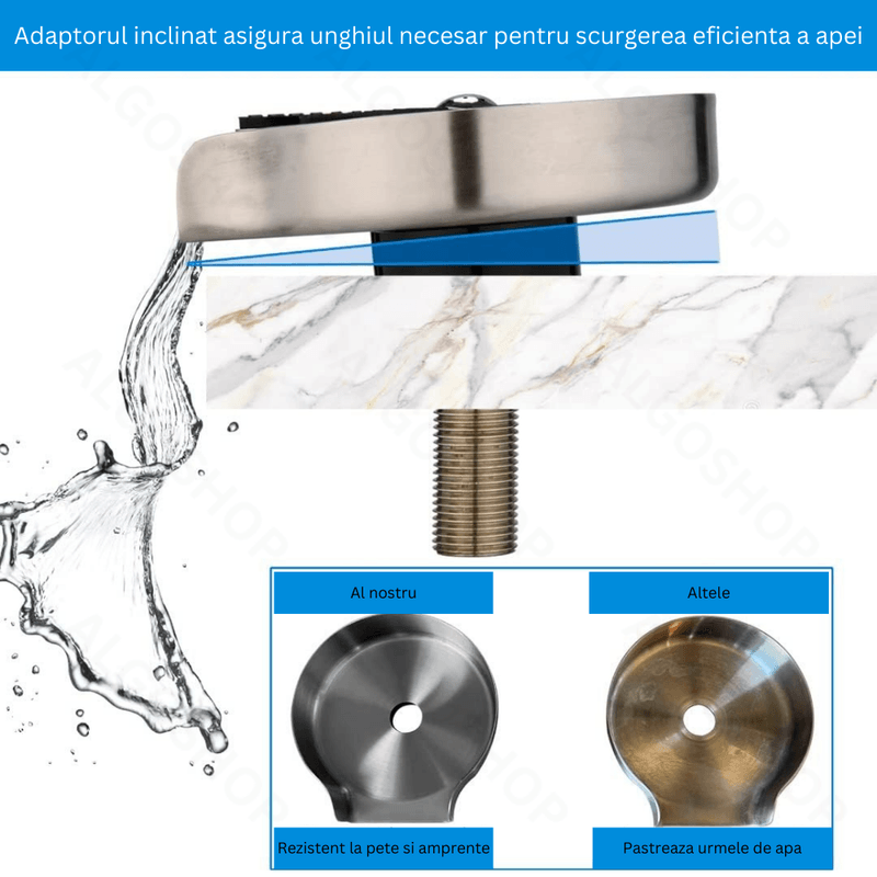 Casa si Gradina - Sanitare - Chiuveta bucatarie si accesorii - Accesorii chiuvete - Dispozitiv pentru clatire pahare, Kit spalare rapida sub jet presiune apa, Rinser cu 9 orificii de pulverizare Otel inox - Infinity.ro