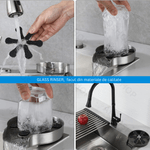 Casa si Gradina - Sanitare - Chiuveta bucatarie si accesorii - Accesorii chiuvete - Dispozitiv pentru clatire pahare, Kit spalare rapida sub jet presiune apa, Rinser cu 9 orificii de pulverizare Otel inox - Infinity.ro