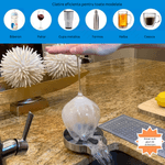 Casa si Gradina - Sanitare - Chiuveta bucatarie si accesorii - Accesorii chiuvete - Dispozitiv pentru clatire pahare, Kit spalare rapida sub jet presiune apa, Rinser cu 9 orificii de pulverizare Otel inox - Infinity.ro