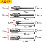 Casa si Gradina - Constructii - Scule electrice si accesorii - Accesorii pentru frezare - Trusa 5 Freze Biax de Carbura din Otel Tungsten pentru Metal, Lemn si altele, Diamentru Varf 12 mm si Tija Prindere 6 mm - Infinity.ro