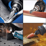 Casa si Gradina - Constructii - Scule electrice si accesorii - Accesorii pentru frezare - Trusa 5 Freze Biax de Carbura din Otel Tungsten pentru Metal, Lemn si altele, Diamentru Varf 12 mm si Tija Prindere 6 mm - Infinity.ro