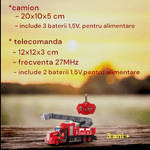 Jucarii, Copii si Bebe - Jucarii si jocuri - Vehicule si jucarii cu telecomanda - Masinute - Jucarie kidsnplay cu telecomanda,camion pomperi, cu scara interventie, plastic, rosu, 20x5x9 cm, 3 ani+ - Infinity.ro