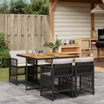 Casa si Gradina - Gradina si terasa - Mobilier exterior - Seturi mobila gradina - Set mobilier de gradina cu perne, 5 piese, negru, poliratan - Infinity.ro