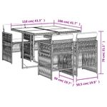 Casa si Gradina - Gradina si terasa - Mobilier exterior - Seturi mobila gradina - Set mobilier de gradina cu perne, 5 piese, negru, poliratan - Infinity.ro