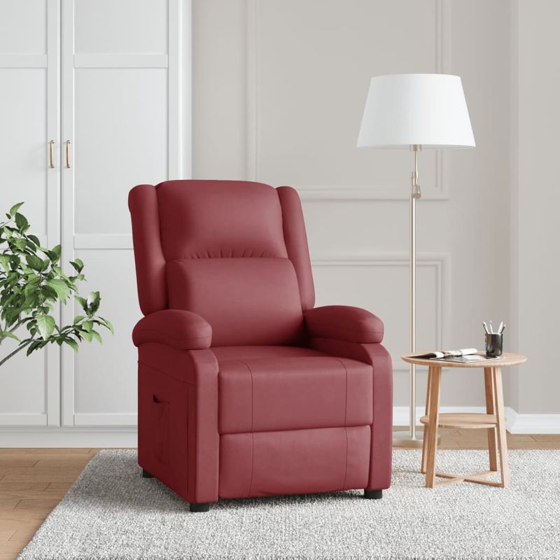 Casa si Gradina - Mobilier - Scaune si fotolii - Fotolii - Fotoliu rabatabil, rosu vin, piele ecologica - Infinity.ro