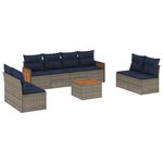 Casa si Gradina - Gradina si terasa - Mobilier exterior - Seturi mobila gradina - Set canapele de gradina, 9 piese, cu perne, gri, poliratan - Infinity.ro