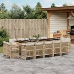 Casa si Gradina - Gradina si terasa - Mobilier exterior - Seturi mobila gradina - Set mobilier de gradina cu perne, 15 piese, bej, poliratan - Infinity.ro
