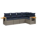 Casa si Gradina - Gradina si terasa - Mobilier exterior - Seturi mobila gradina - Set canapea de gradina cu perne, 5 piese, gri, poliratan - Infinity.ro